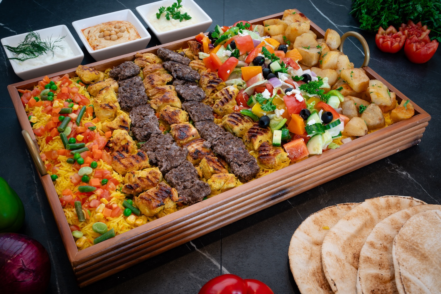 BBQ kabab catering platter