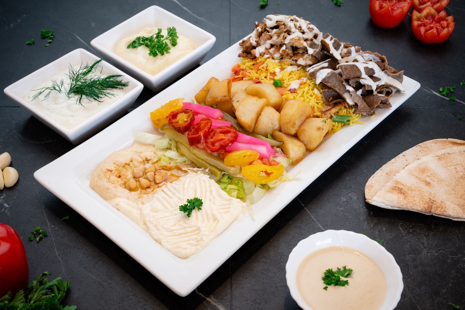 Mixed shawarma plate