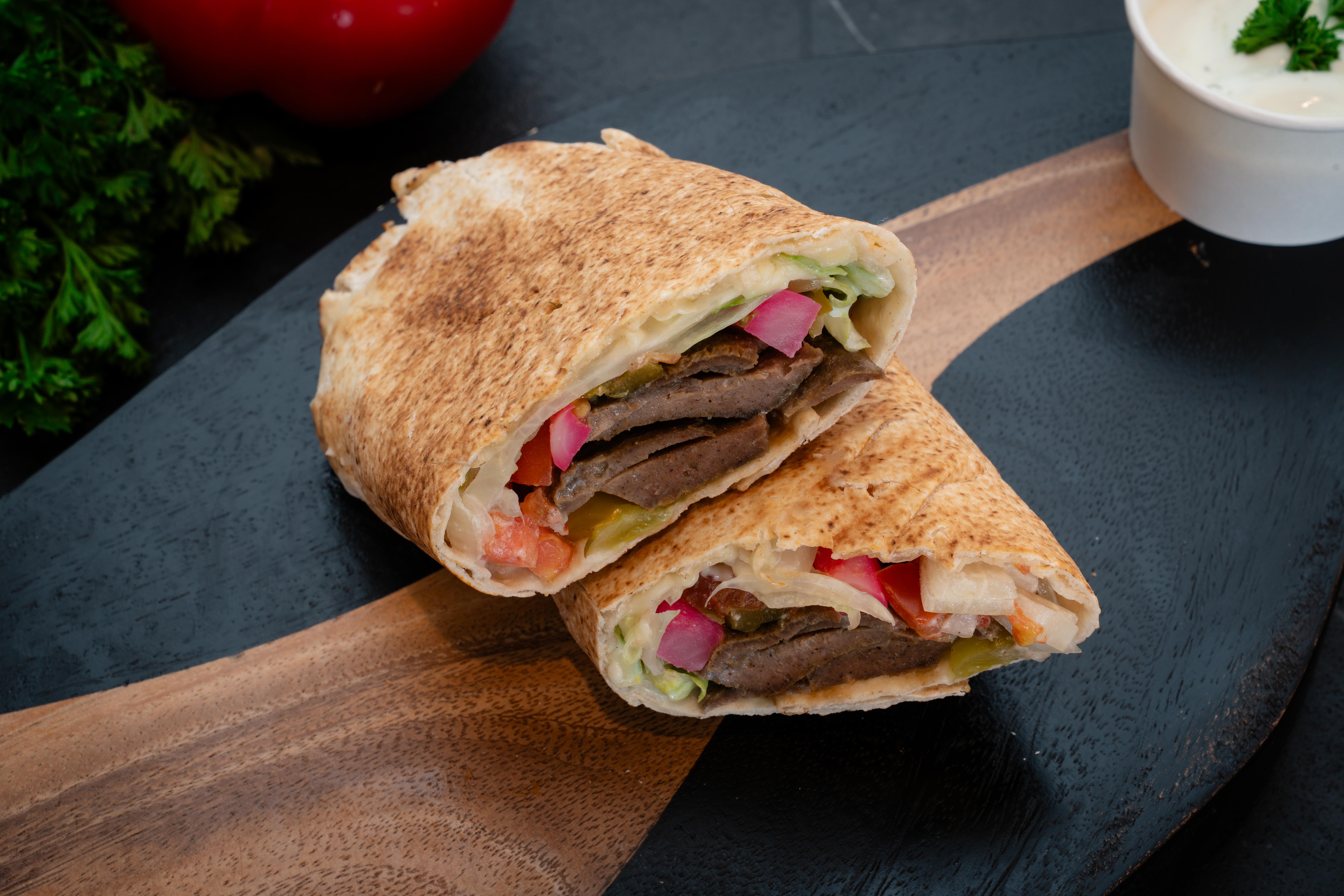 Beef donair wrap