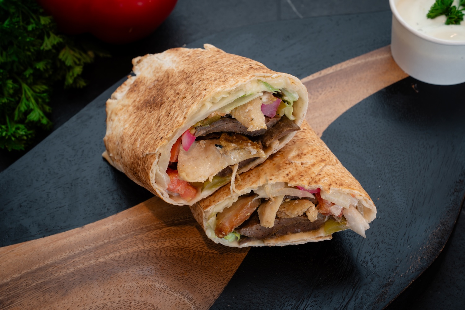 Mixed Beef & Chicken Shawarma Wrap