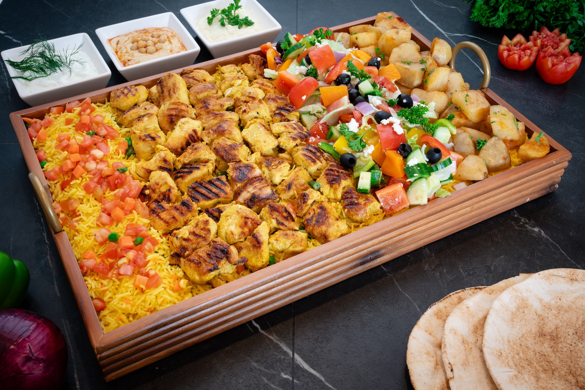 Beef donair platter for catering